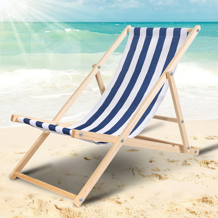 Sonnewelt Deck Chair Folding Beach Lounger Wood