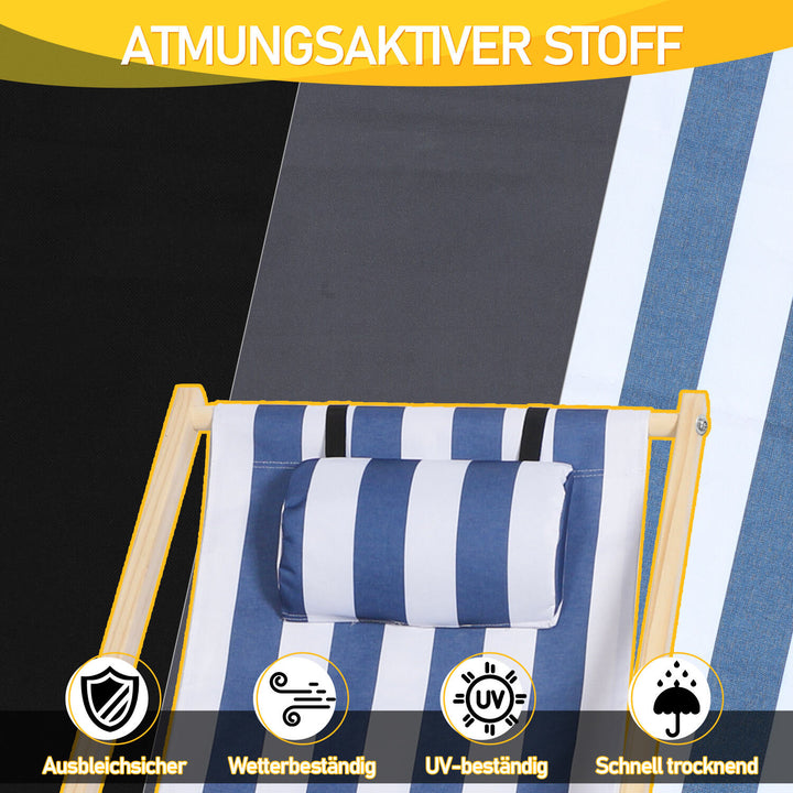 Sonnewelt Deck Chair Folding Beach Lounger Wood