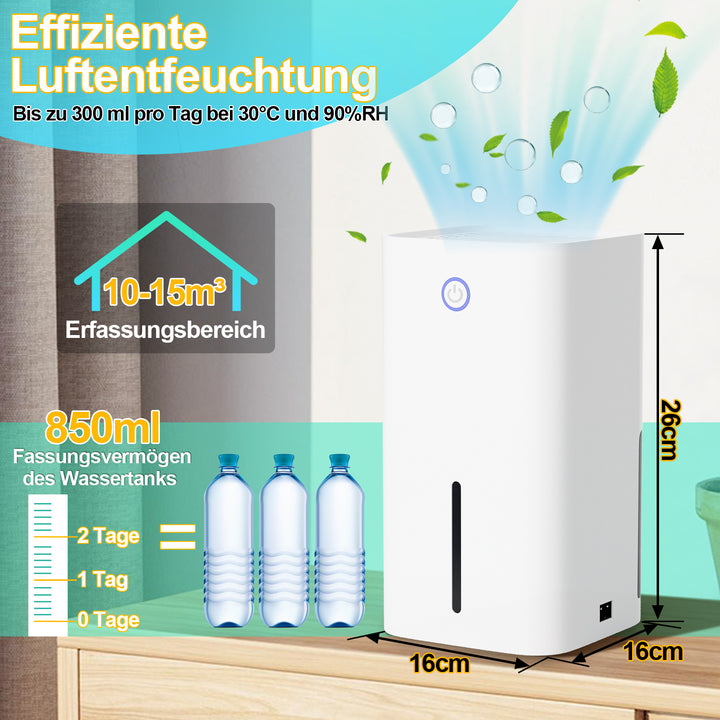 Sonnewelt Luftentfeuchter Mini Entfeuchter Tragbarer 850ml