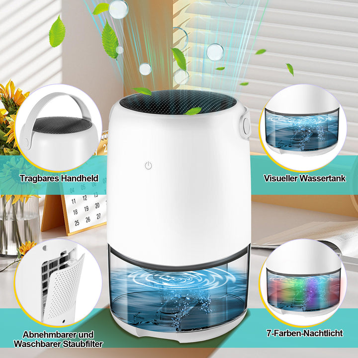 Sonnewelt Luftentfeuchter Mini Tragbarer 1100 ml