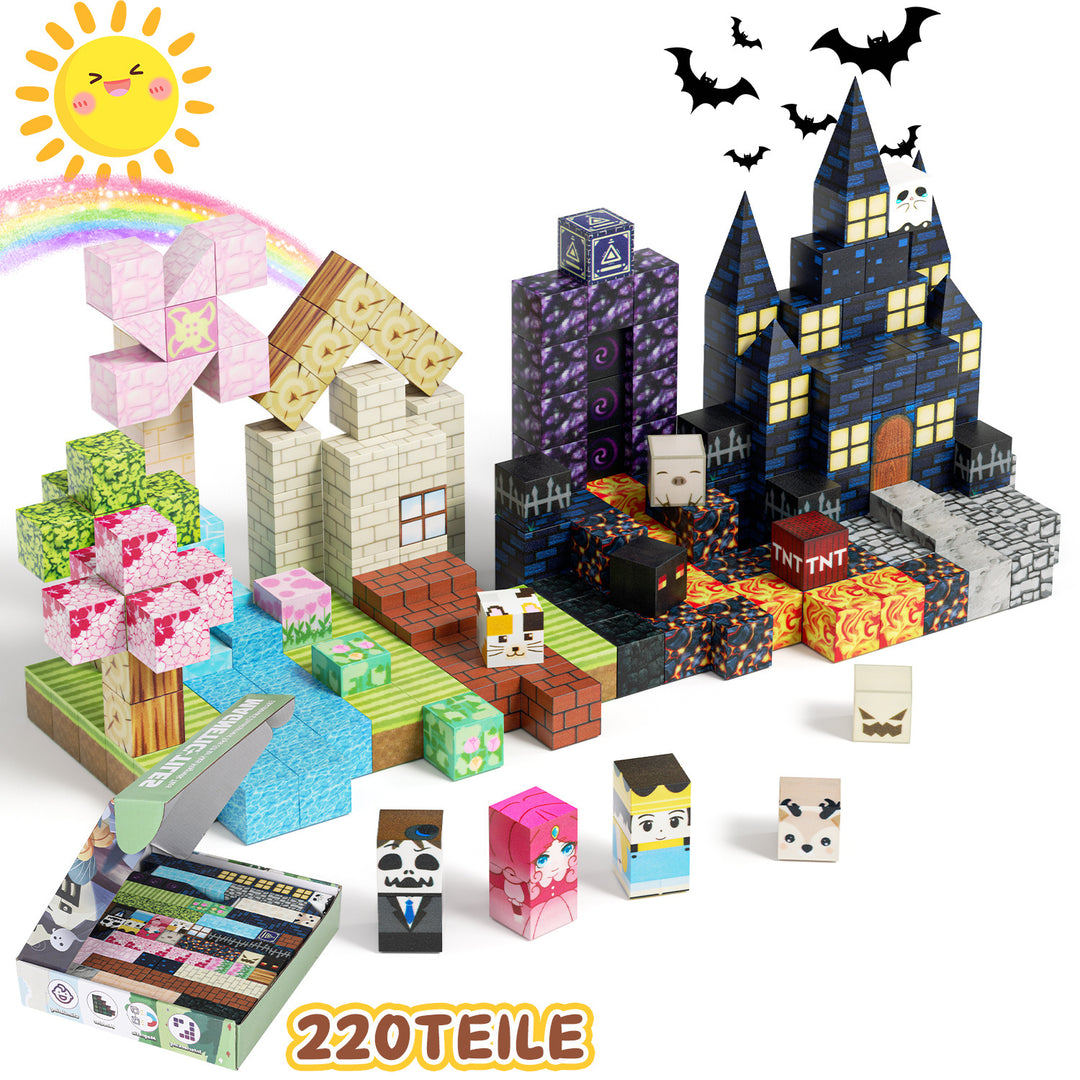 Sonnewelt Magnetische Bausteine Würfel Kinder 220 Stück