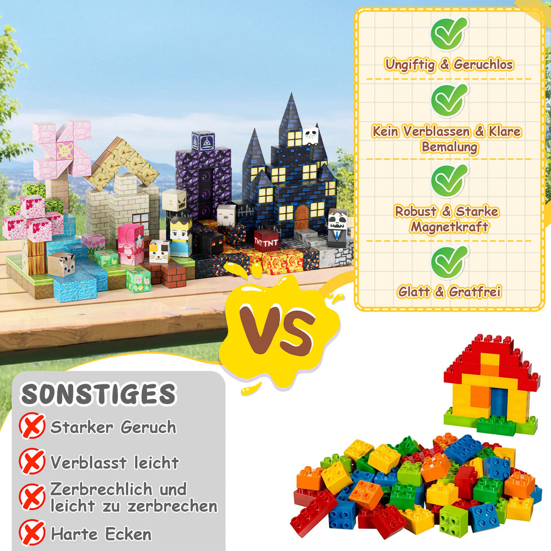 Sonnewelt Magnetische Bausteine Würfel Kinder 220 Stück