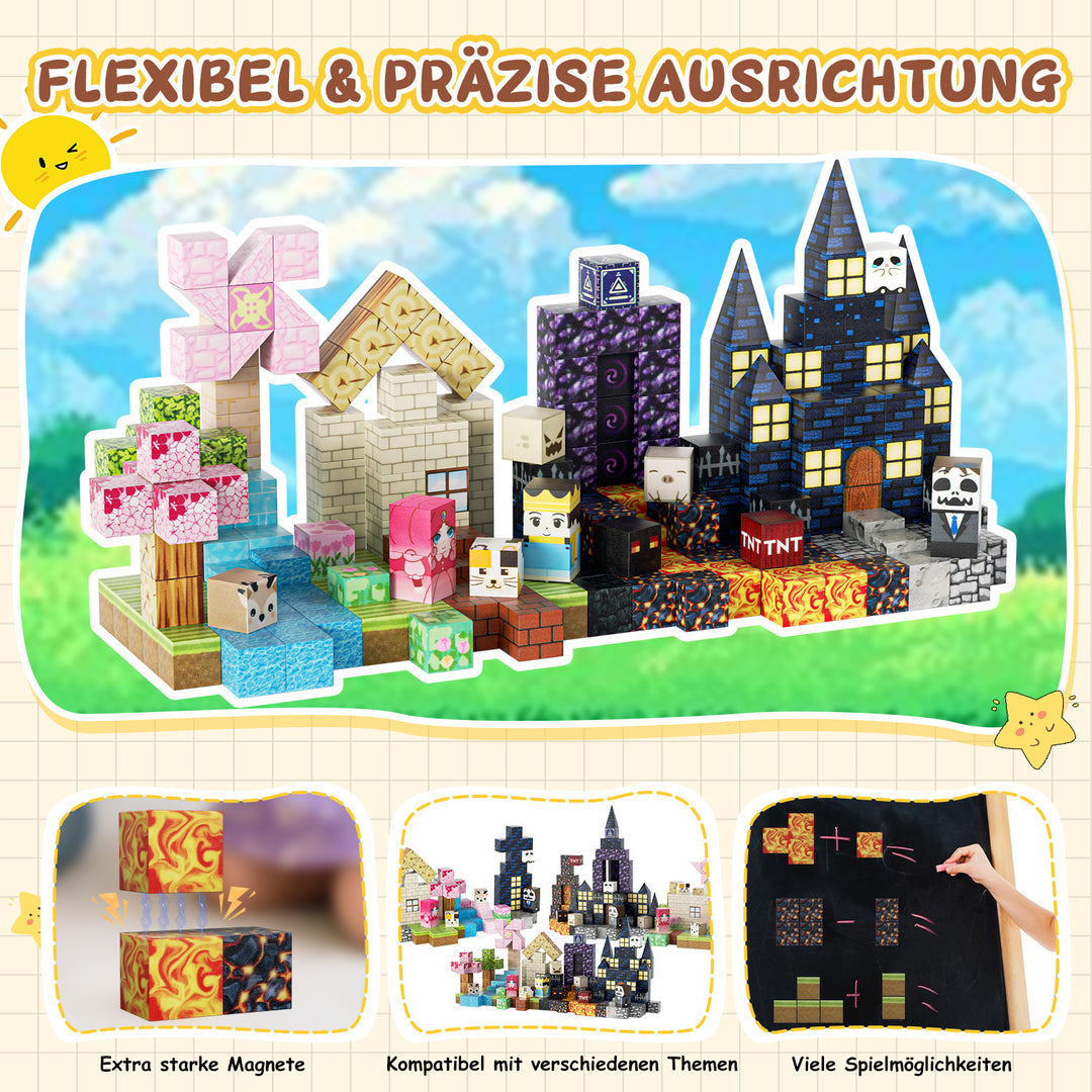 Sonnewelt Magnetische Bausteine Würfel Kinder 220 Stück
