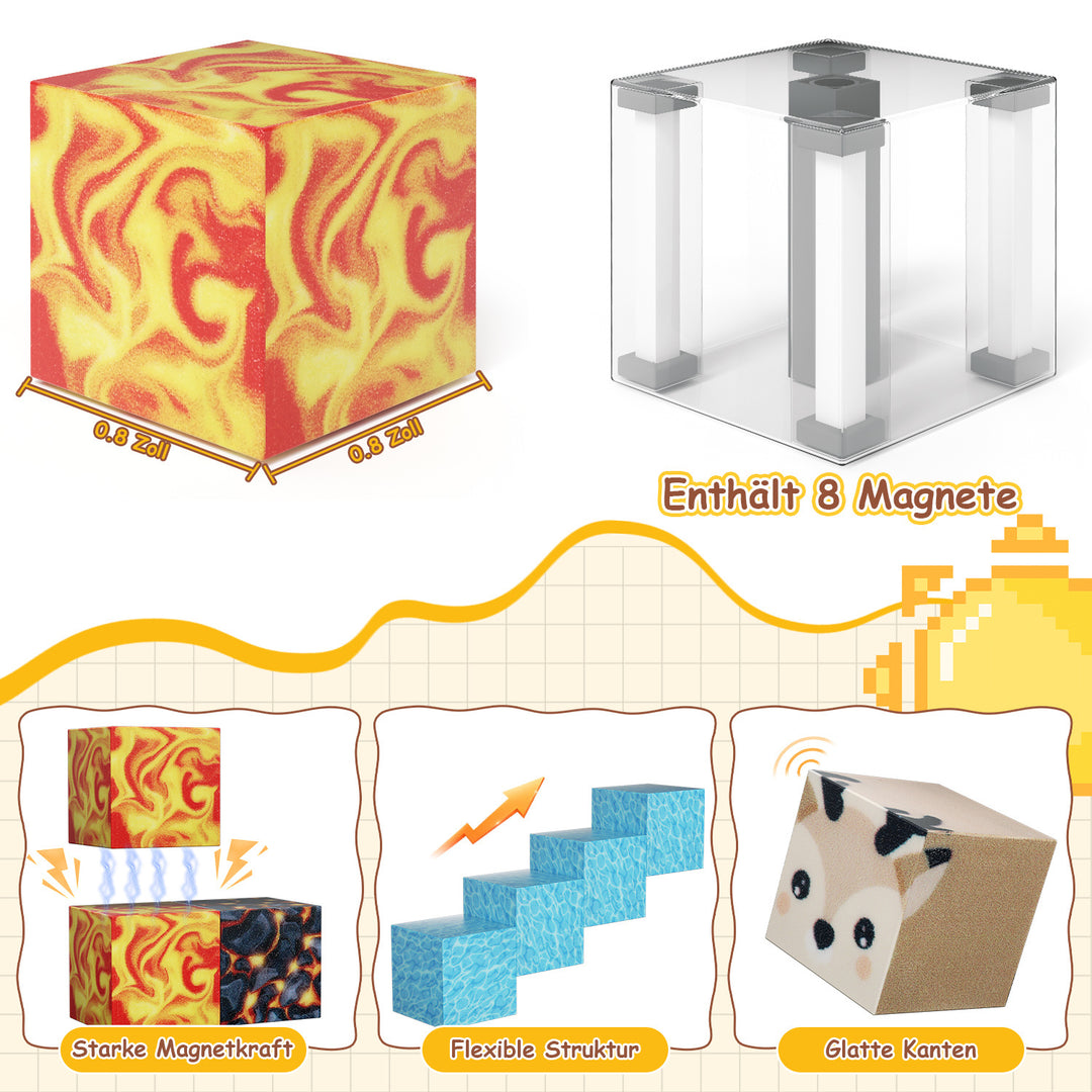 Sonnewelt Magnetische Bausteine Würfel Kinder 220 Stück