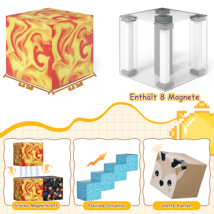 Sonnewelt Magnetische Bausteine Würfel Kinder 220 Stück