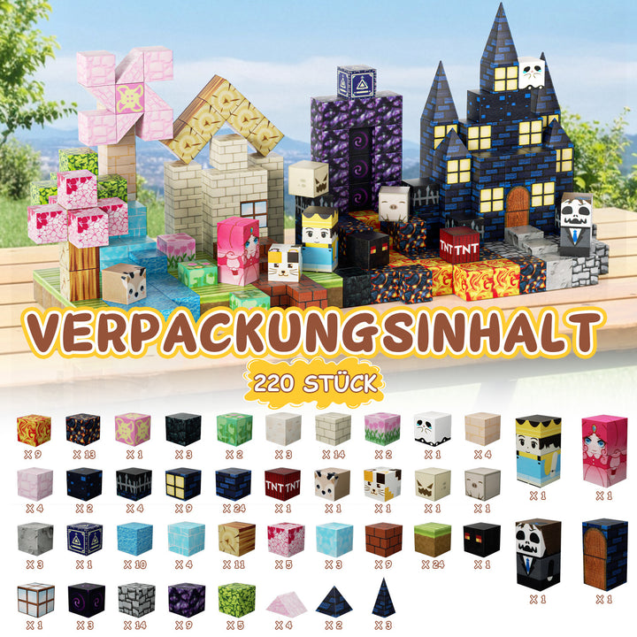 Sonnewelt Magnetische Bausteine Würfel Kinder 220 Stück
