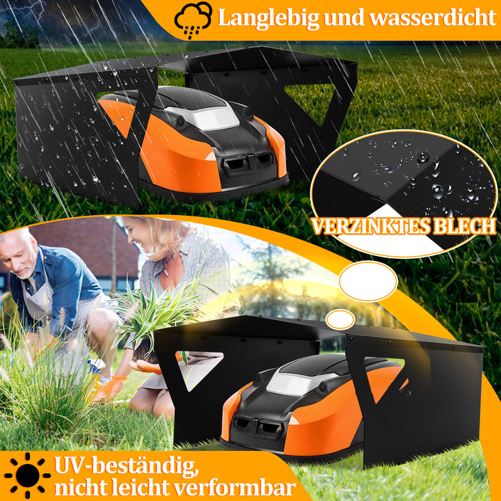 Sonnewelt Mähroboter Garage für Rasenmähroboter Verzinktem(Neue Version)