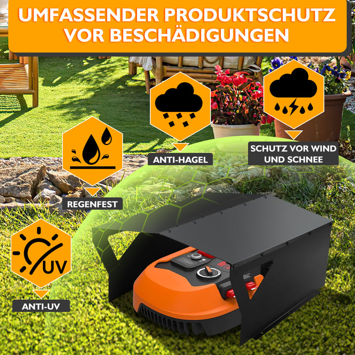Sonnewelt Mähroboter Garage für Rasenmähroboter Verzinktem(Neue Version)