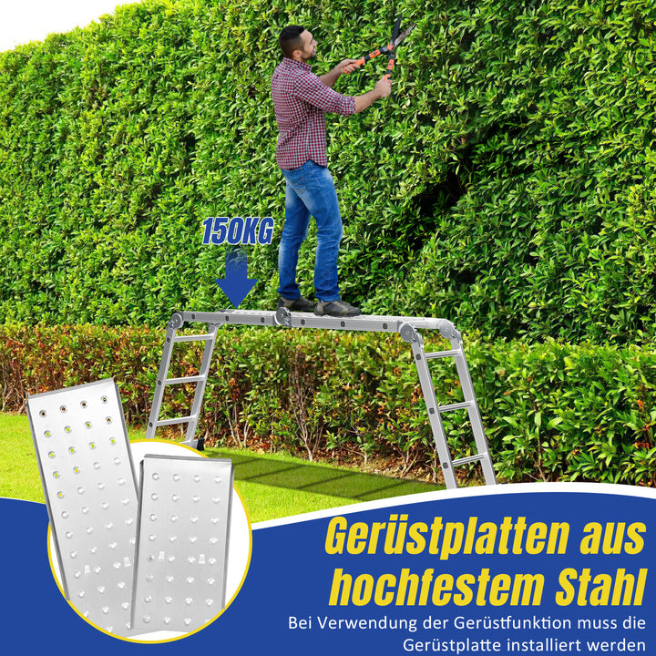 Sonnewelt 7-in-1 Aluminium Mehrzweckleiter 3.6M/4.7M/5.8M