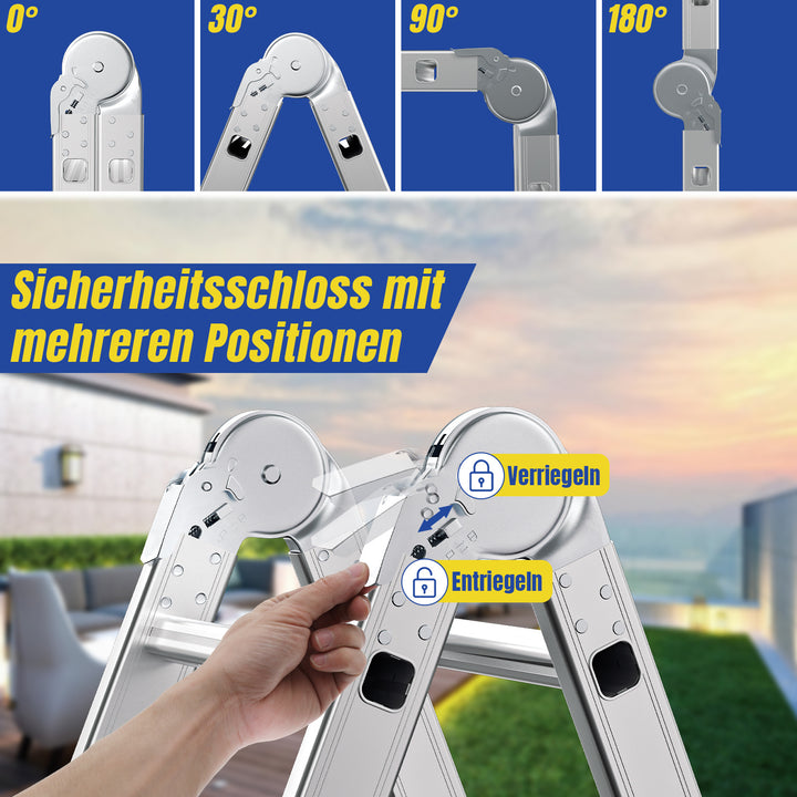 Sonnewelt 7-in-1 Aluminium Mehrzweckleiter 3.6M/4.7M/5.8M