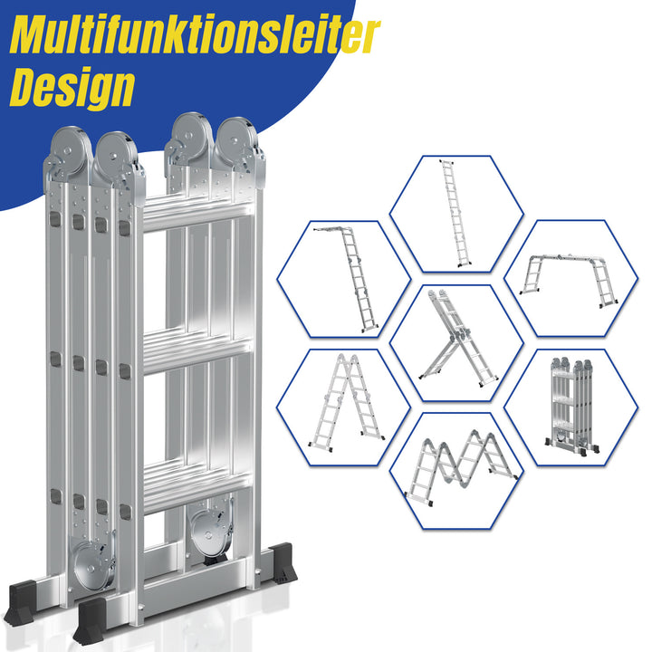 Sonnewelt 7-in-1 Aluminium Mehrzweckleiter 3.6M/4.7M/5.8M