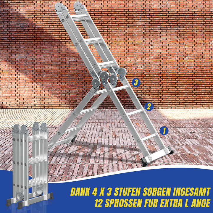 Sonnewelt 7-in-1 Aluminium Mehrzweckleiter 3.6M/4.7M/5.8M