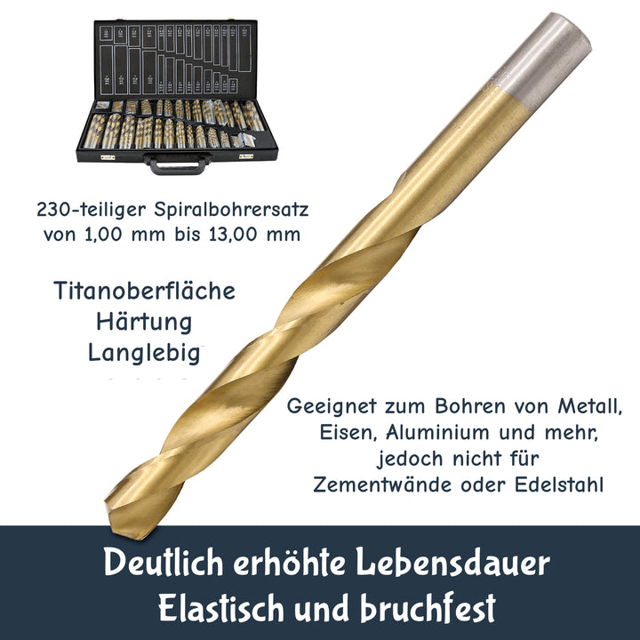 Sonnewelt Metal Drill Set 230 Pieces Ø 1-13mm