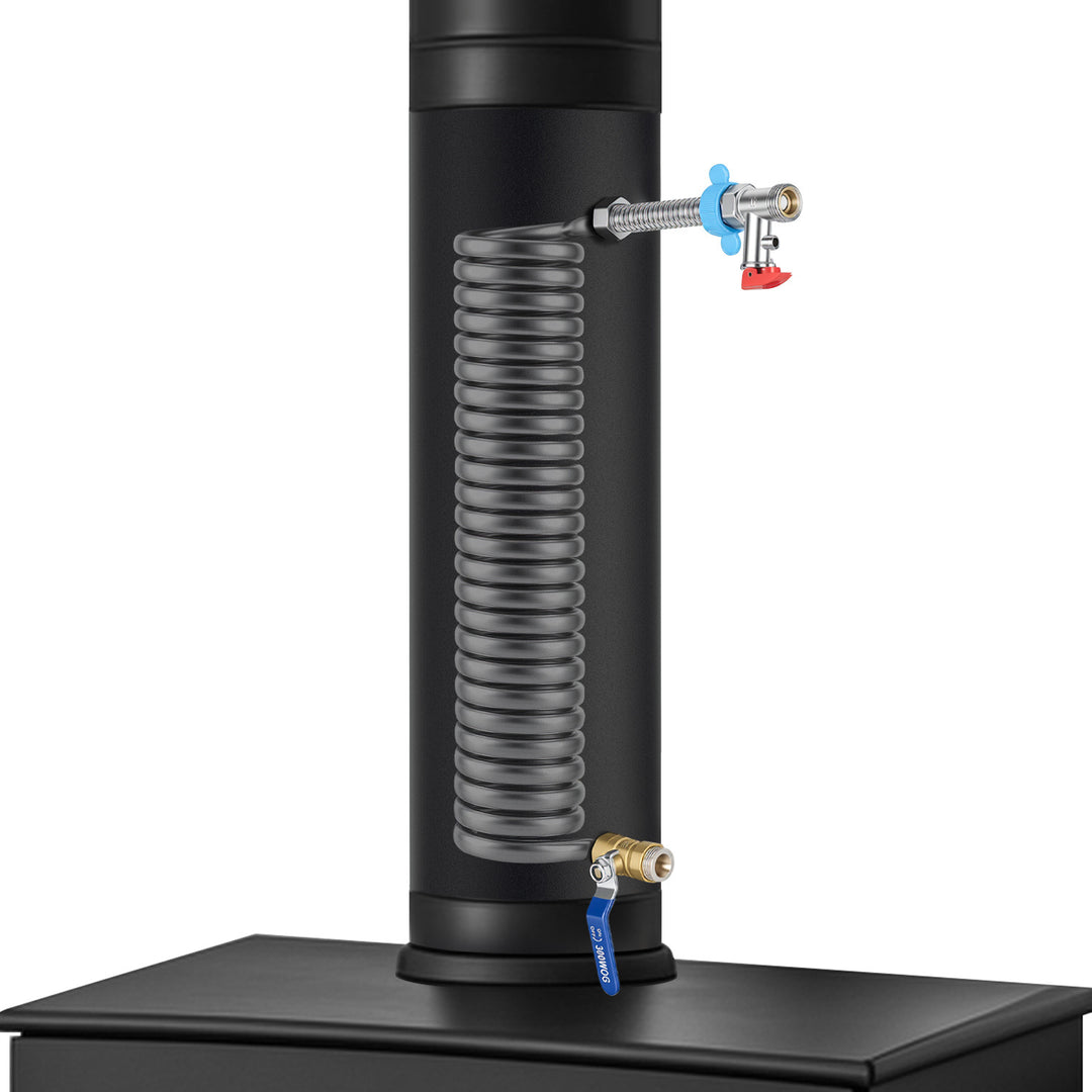 Sonnewelt Ofenrohr Kaminrohr mit integrierter Heizspirale Ø12cm/15cm Edelstahl