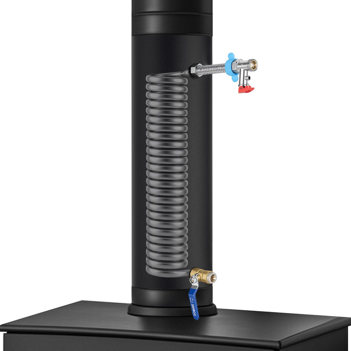 Sonnewelt Ofenrohr Kaminrohr mit integrierter Heizspirale Ø12cm/15cm Edelstahl