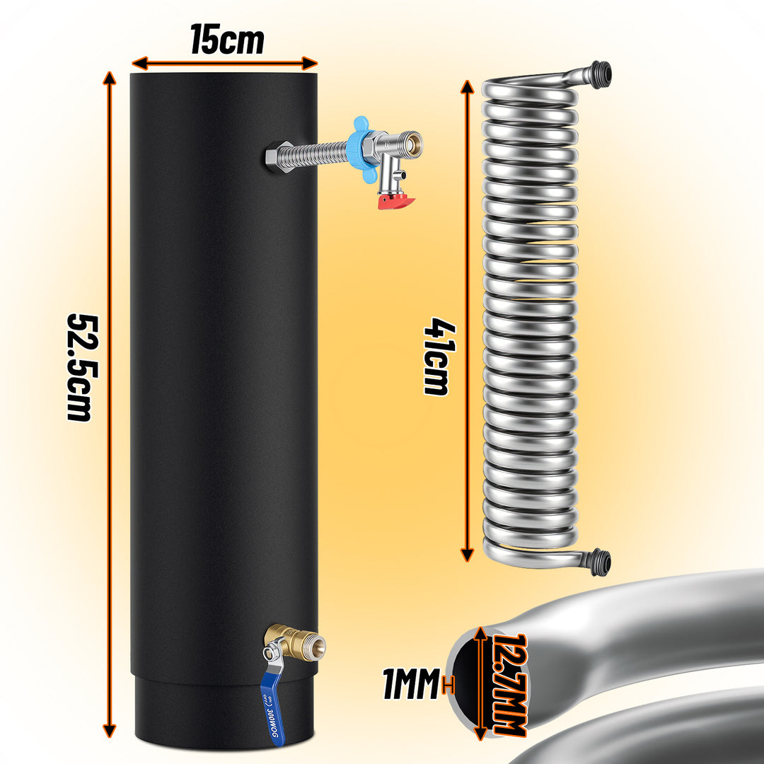 Sonnewelt Ofenrohr Kaminrohr mit integrierter Heizspirale Ø12cm/15cm Edelstahl