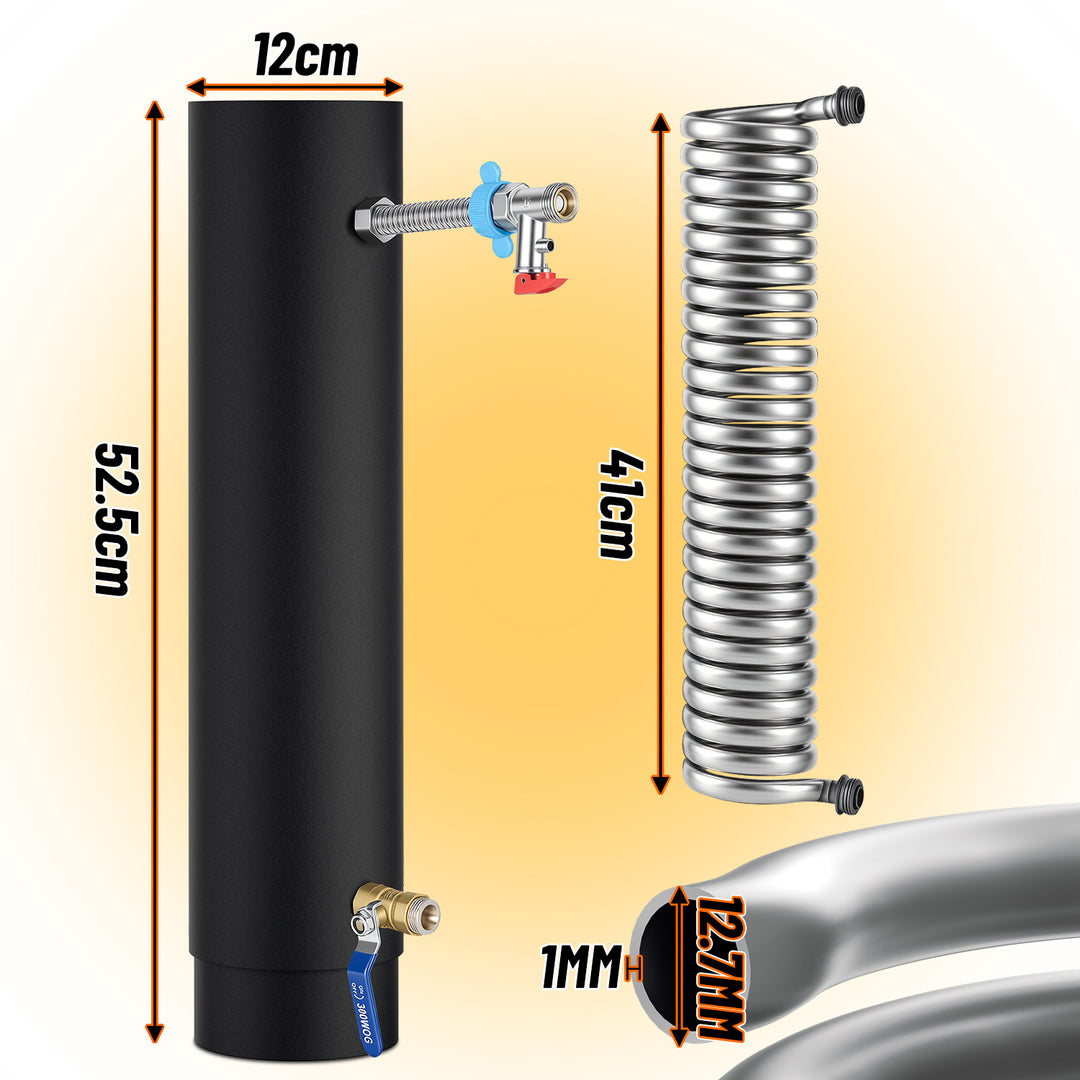 Sonnewelt Ofenrohr Kaminrohr mit integrierter Heizspirale Ø12cm/15cm Edelstahl
