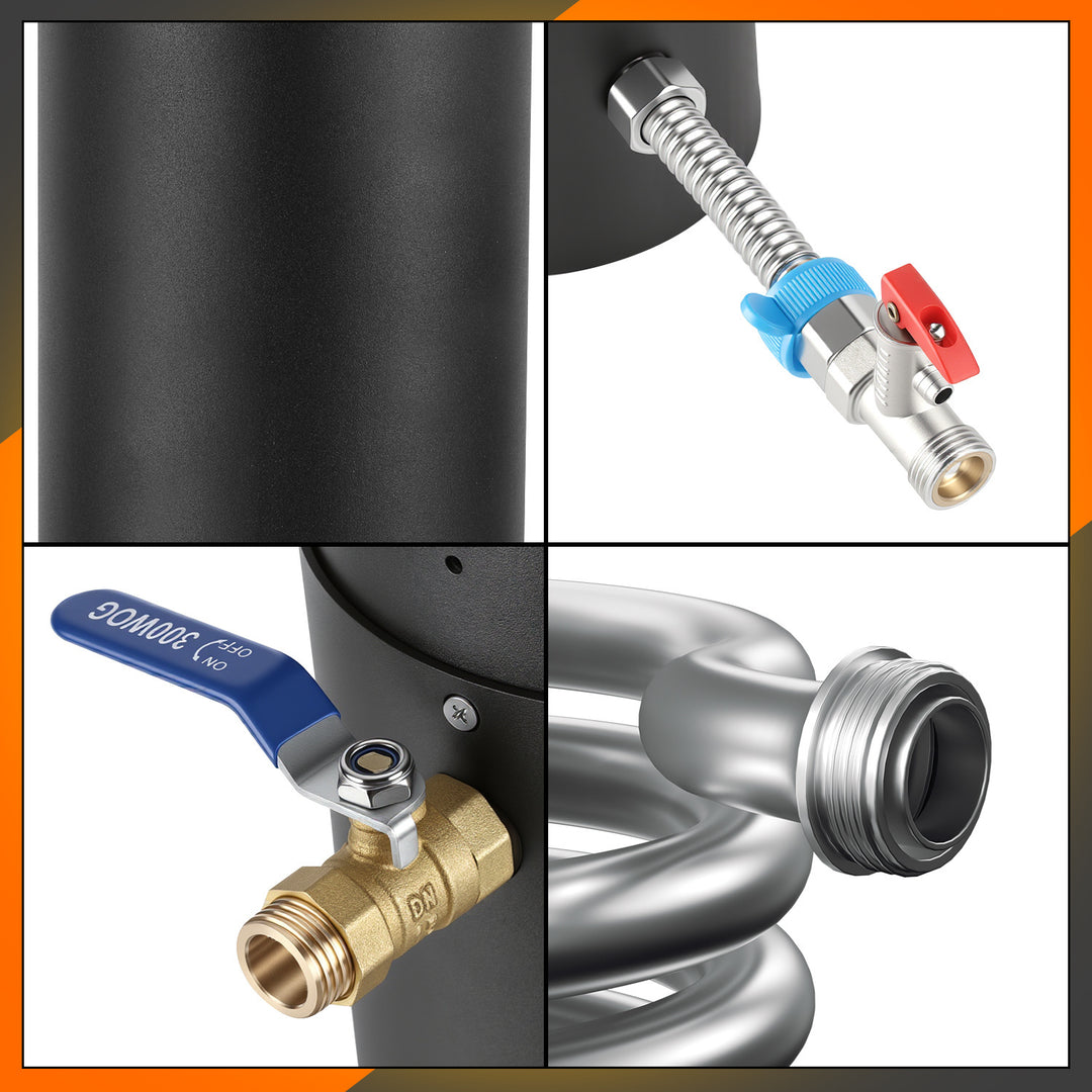 Sonnewelt Ofenrohr Kaminrohr mit integrierter Heizspirale Ø12cm/15cm Edelstahl