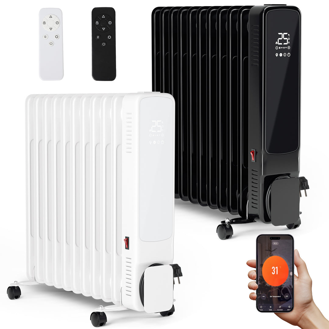 Sonnewelt Ölradiator Elektroheizung 2500W WiFi App & Fernbedienung