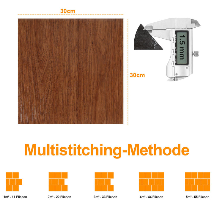 Sonnewelt PVC Bodenbelag Selbstklebend Fliesen 30x30cm