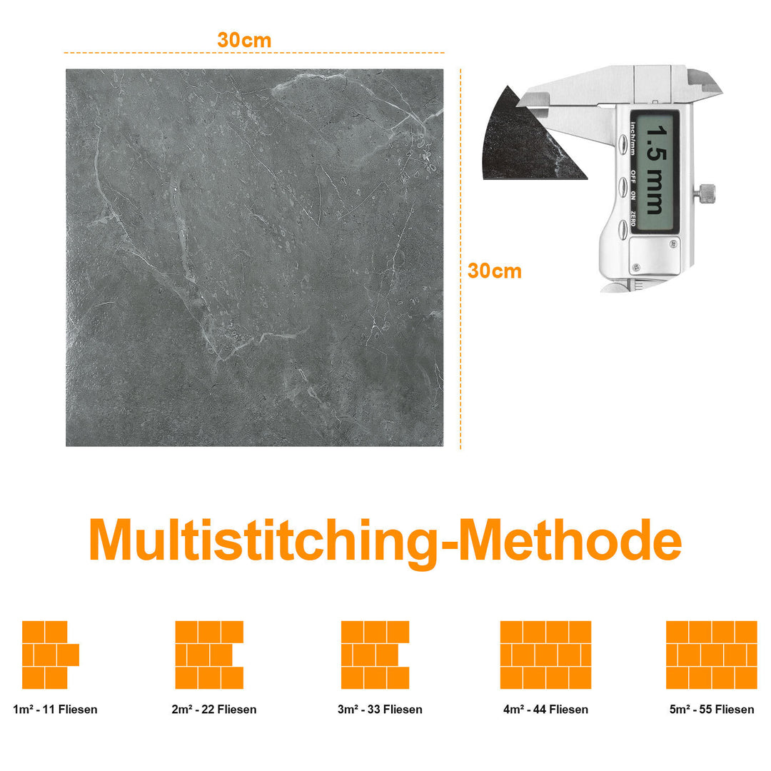 Sonnewelt PVC Bodenbelag Selbstklebend Fliesen 30x30cm