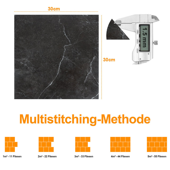 Sonnewelt PVC Bodenbelag Selbstklebend Fliesen 30x30cm