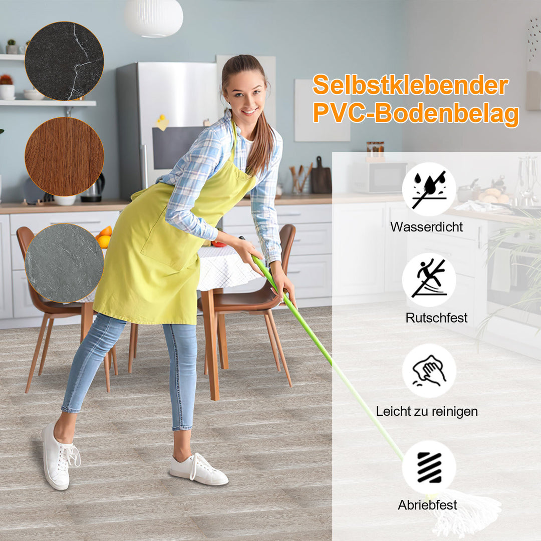 Sonnewelt PVC Bodenbelag Selbstklebend Fliesen 30x30cm
