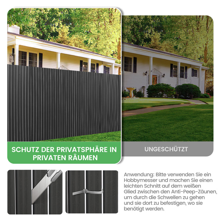 Sonnewelt PVC Sichtschutzmatte Balkon Sichtschutz Doppelte Verstärkung