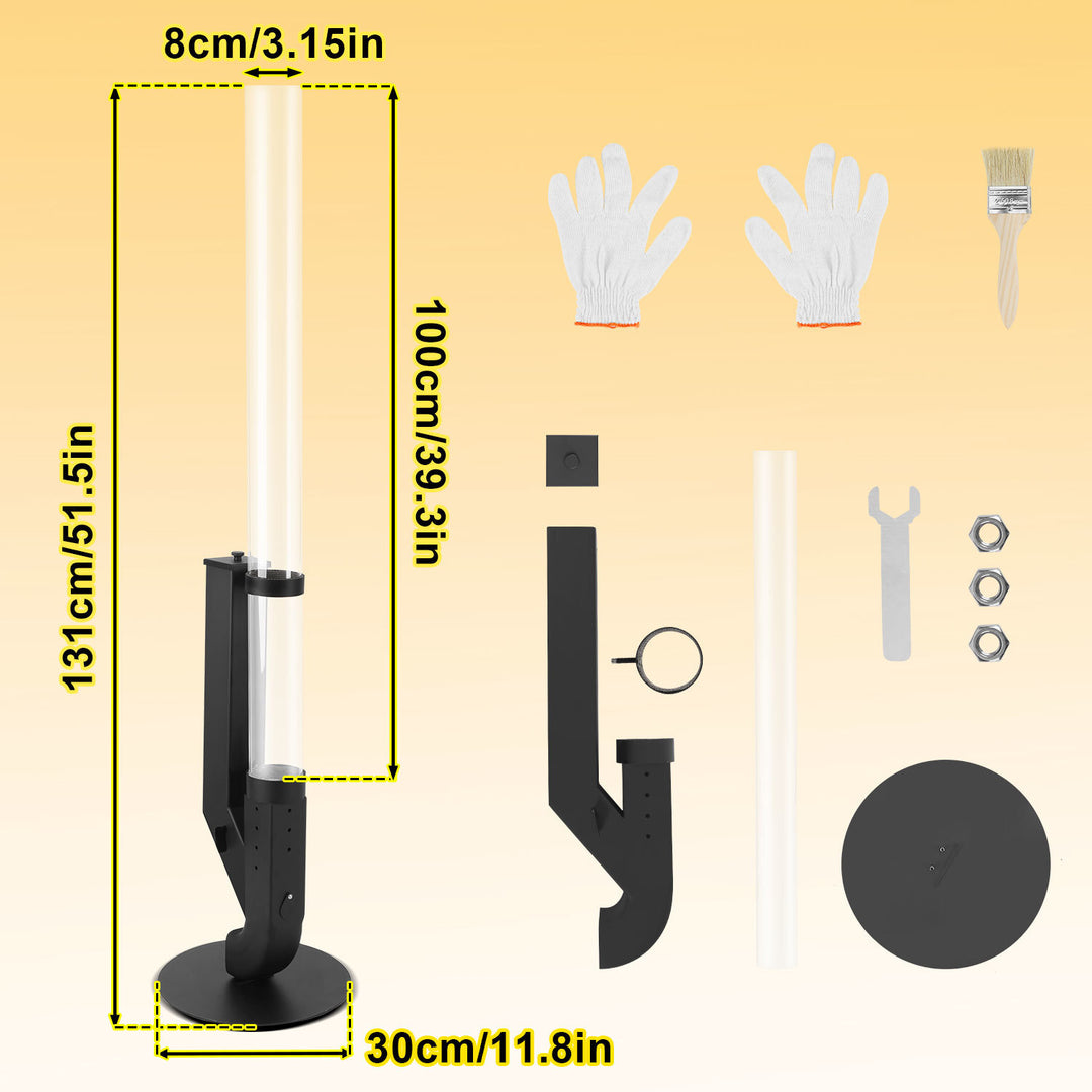 Sonnewelt Pelletfackel Feuerrohr Kohlenstoffstahl mit Glasröhre