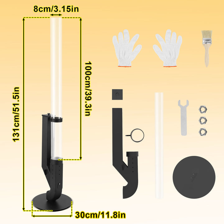 Sonnewelt Pelletfackel Feuerrohr Kohlenstoffstahl mit Glasröhre