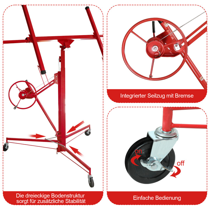 Sonnewelt Plattenheber 68 kg Traglast klappbar Höhenverstellbar 140cm -350cm