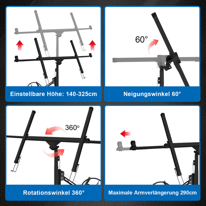 Sonnewelt plate lifter foldable 140 cm-350 cm working height height adjustable 68kg