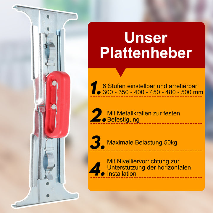 Sonnewelt Plattenheber Fliesenheber Tragkraft 50kg 300-500mm