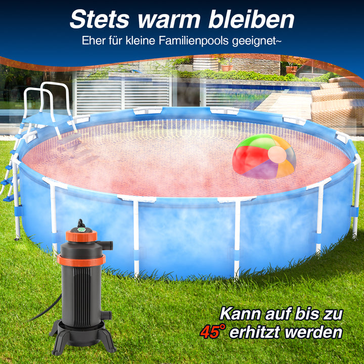 Sonnewelt Poolheizung Elektrisch Schwimmbadheizung bis zu 45°