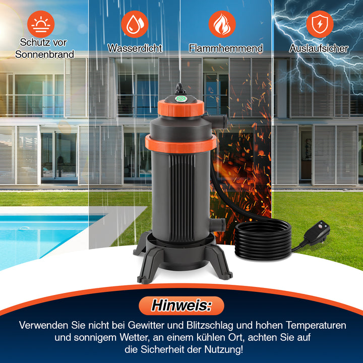 Sonnewelt Poolheizung Elektrisch Schwimmbadheizung bis zu 45°