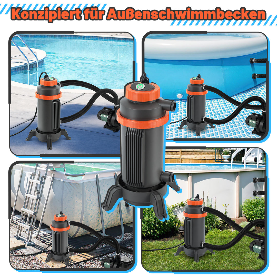 Sonnewelt Poolheizung Elektrisch Schwimmbadheizung bis zu 45°