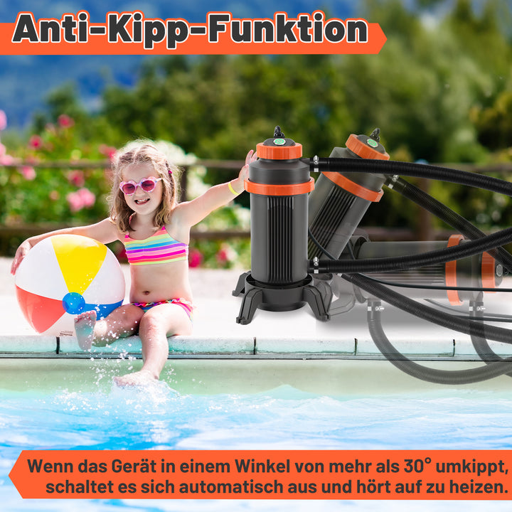 Sonnewelt Poolheizung Elektrisch Schwimmbadheizung bis zu 45°