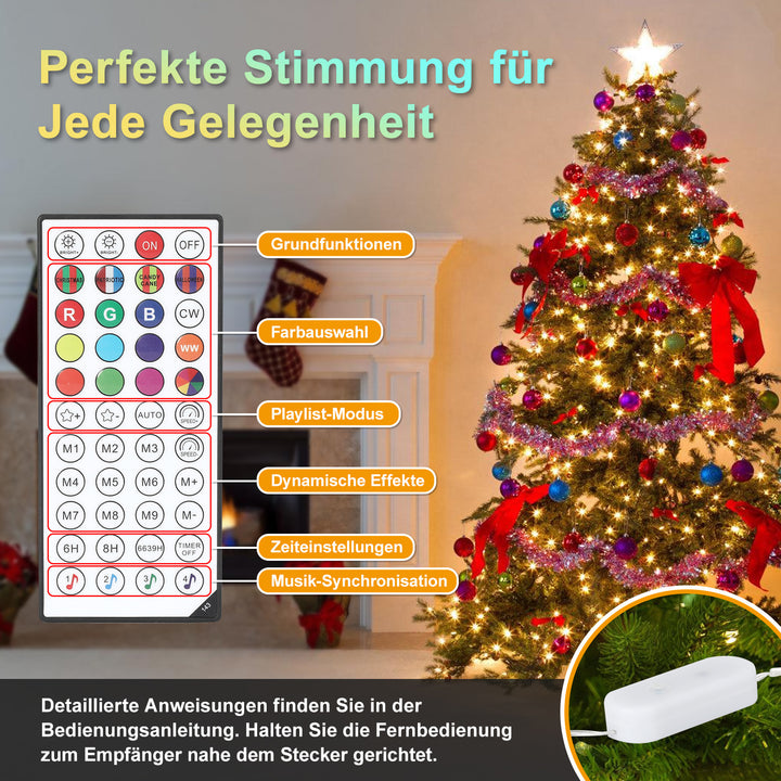 Sonnewelt Lichterkette RGBIC 20m/30m App Steuerung  & Fernbedienung