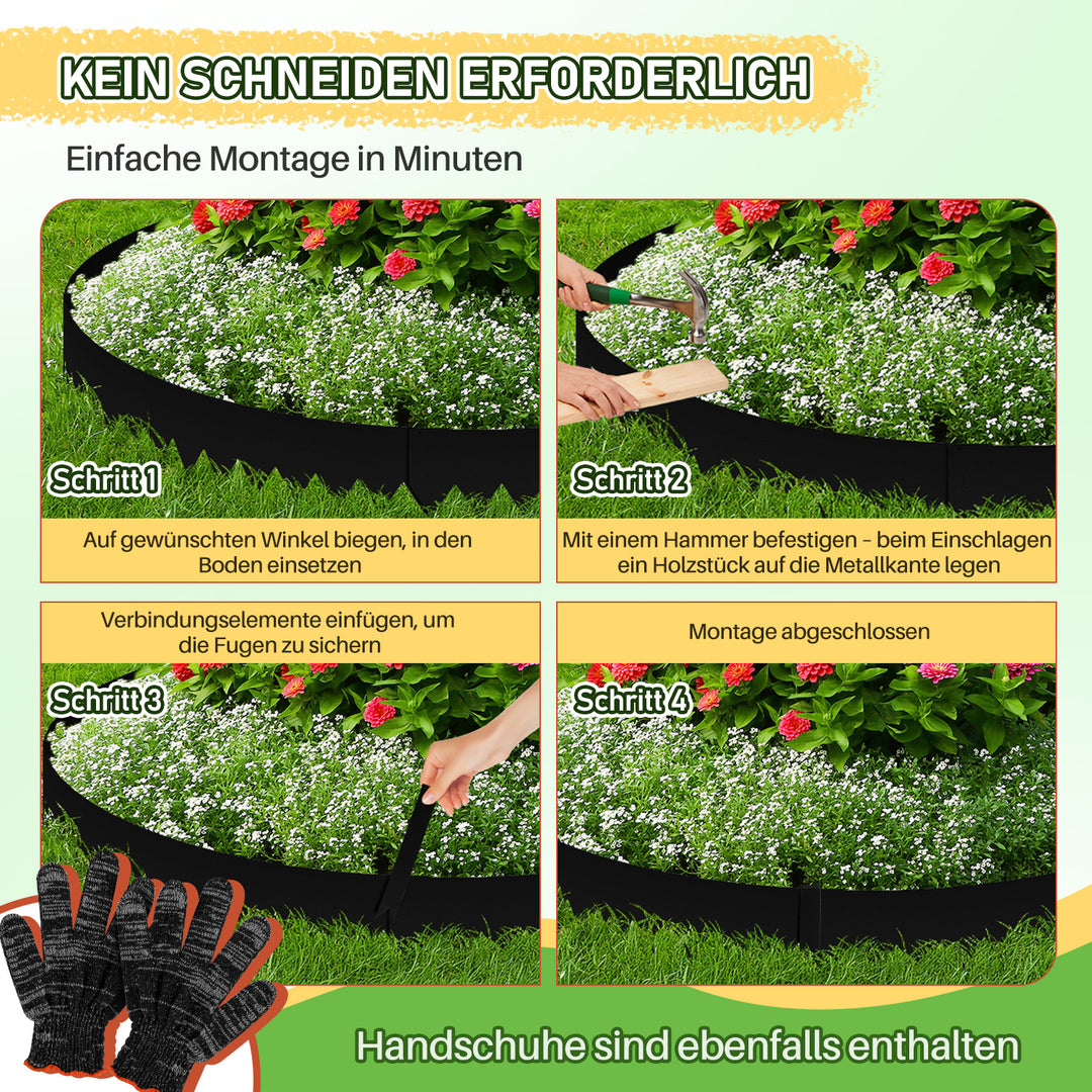 Sonnewelt Rasenkanten Metall Sägezähnen 20cm