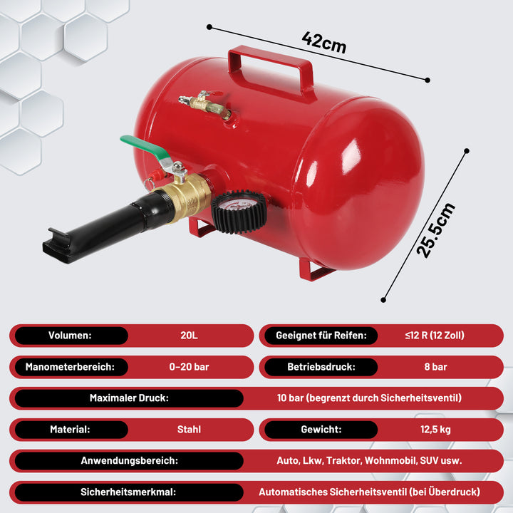 Sonnewelt Reifenfüller Booster Reifenschockfüller 20/40 L