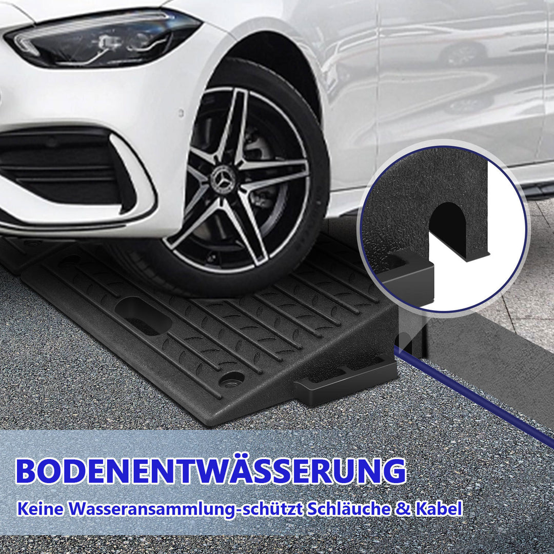 Sonnewelt Rollstuhlrampe Bordsteinrampe Gummi Tragbar 2 Stück