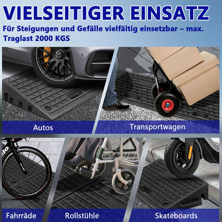 Sonnewelt Rollstuhlrampe Bordsteinrampe Gummi Tragbar 2 Stück