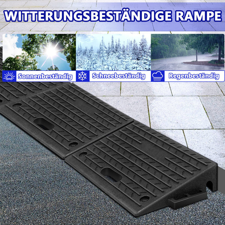 Sonnewelt Rollstuhlrampe Bordsteinrampe Gummi Tragbar 2 Stück