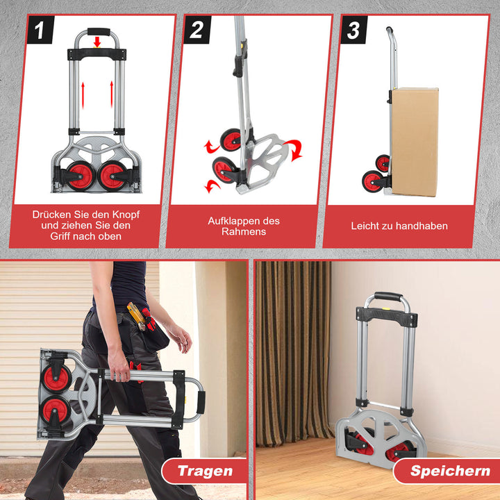 Sonnewelt Sackkarre Transportkarre klappbar 60 kg Tragkraft