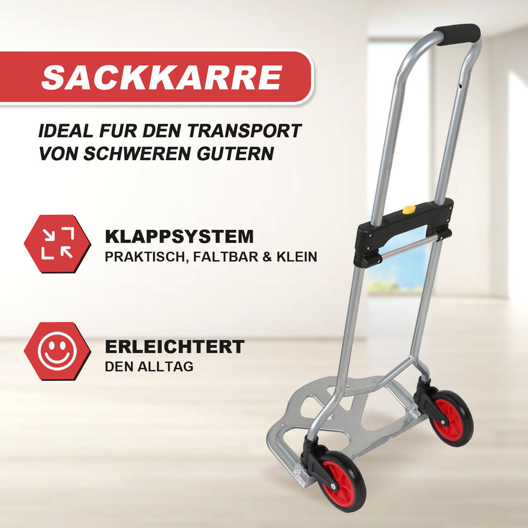 Sonnewelt Sackkarre Transportkarre klappbar 60 kg Tragkraft