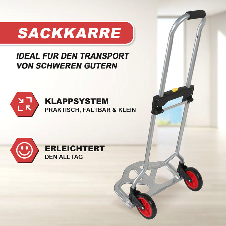 Sonnewelt Sackkarre Transportkarre klappbar 60 kg Tragkraft