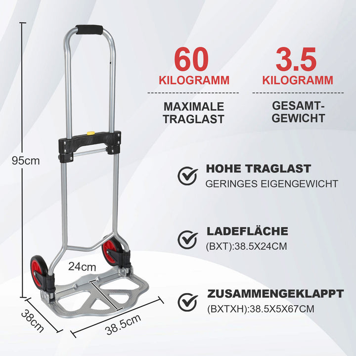 Sonnewelt Sackkarre Transportkarre klappbar 60 kg Tragkraft