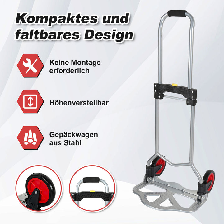 Sonnewelt Sackkarre Transportkarre klappbar 60 kg Tragkraft