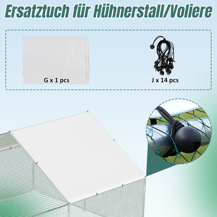 Sonnewelt Ersatz Schattentuch für Hühnerstall 2x3.43m
