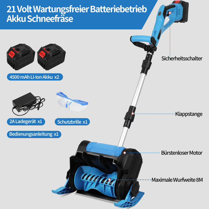 Sonnewelt Schneefräse Akku Elektrische Schneefräse